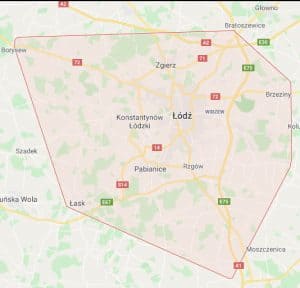 Hydraulik Łódź przepychanie rur toalet awarie pogotowie hydrauliczne - przybliżony obszar działalności