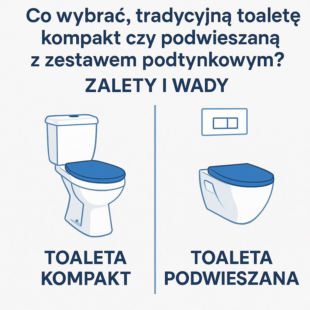 Jaką toaletę wybrać: kompakt czy WC podwieszane z zestawem podtynkowym