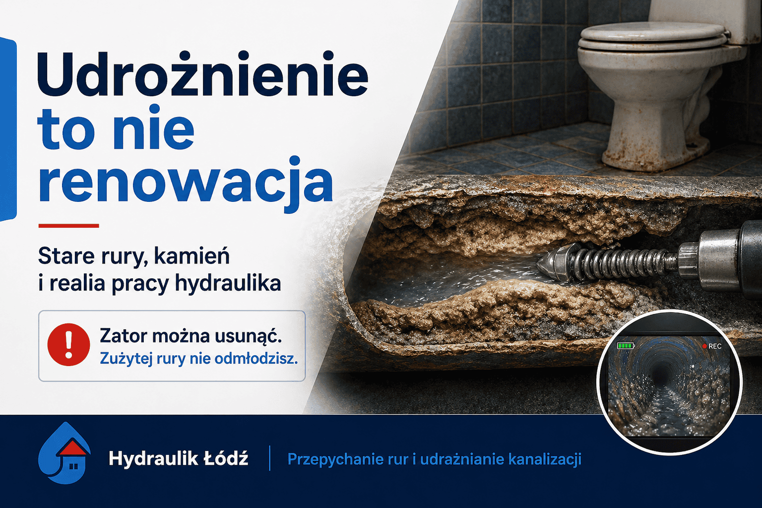 Udrożnienie to nie renowacja – stare rury, osady i ograniczony przepływ kanalizacji