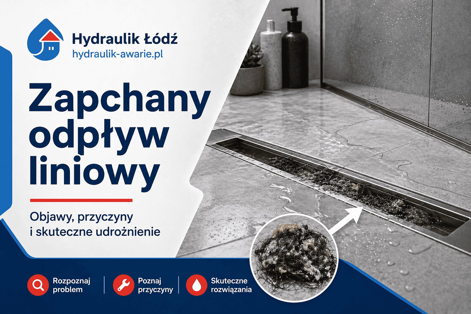 Zapchany odpływ liniowy – objawy, przyczyny i skuteczne udrożnienie