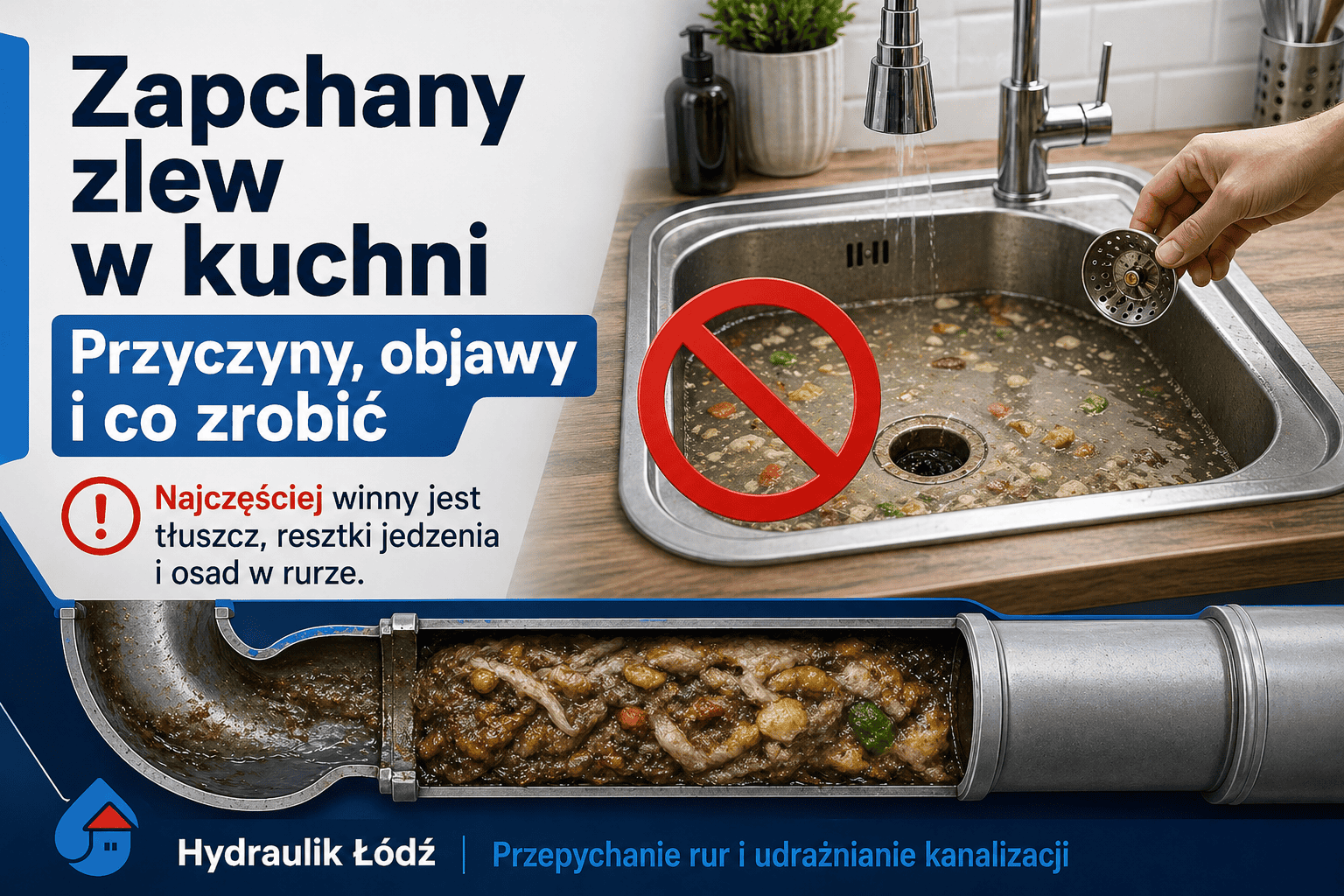 Zapchany zlew w kuchni – przyczyny, objawy i co zrobić