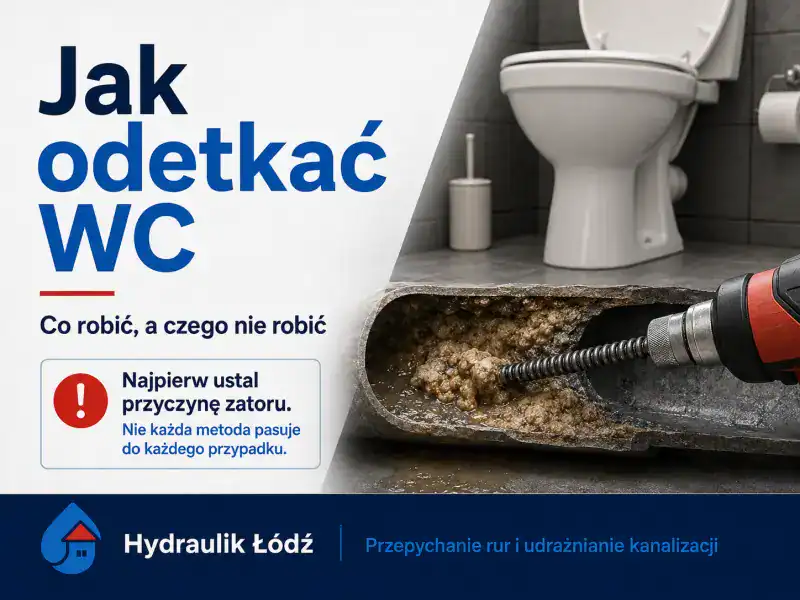 Jak odetkać WC – zatkana toaleta, spirala do udrażniania i ostrzeżenie, że najpierw trzeba ustalić przyczynę zatoru